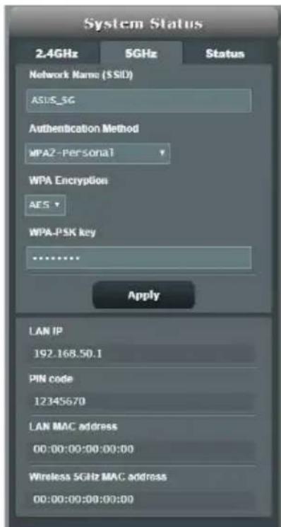 ASUS RTAX88U - Paramètres de sécurité 5 GHz - 1