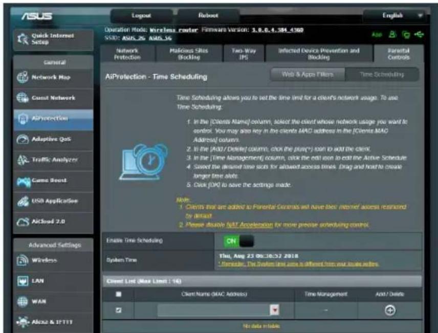 ASUS RTAX88U - Planification hora - 1