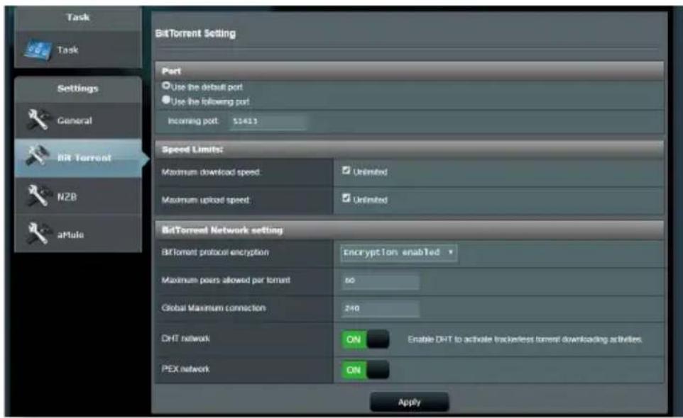 ASUS RTAX88U - Configurer les paramètres BitTorrent - 1