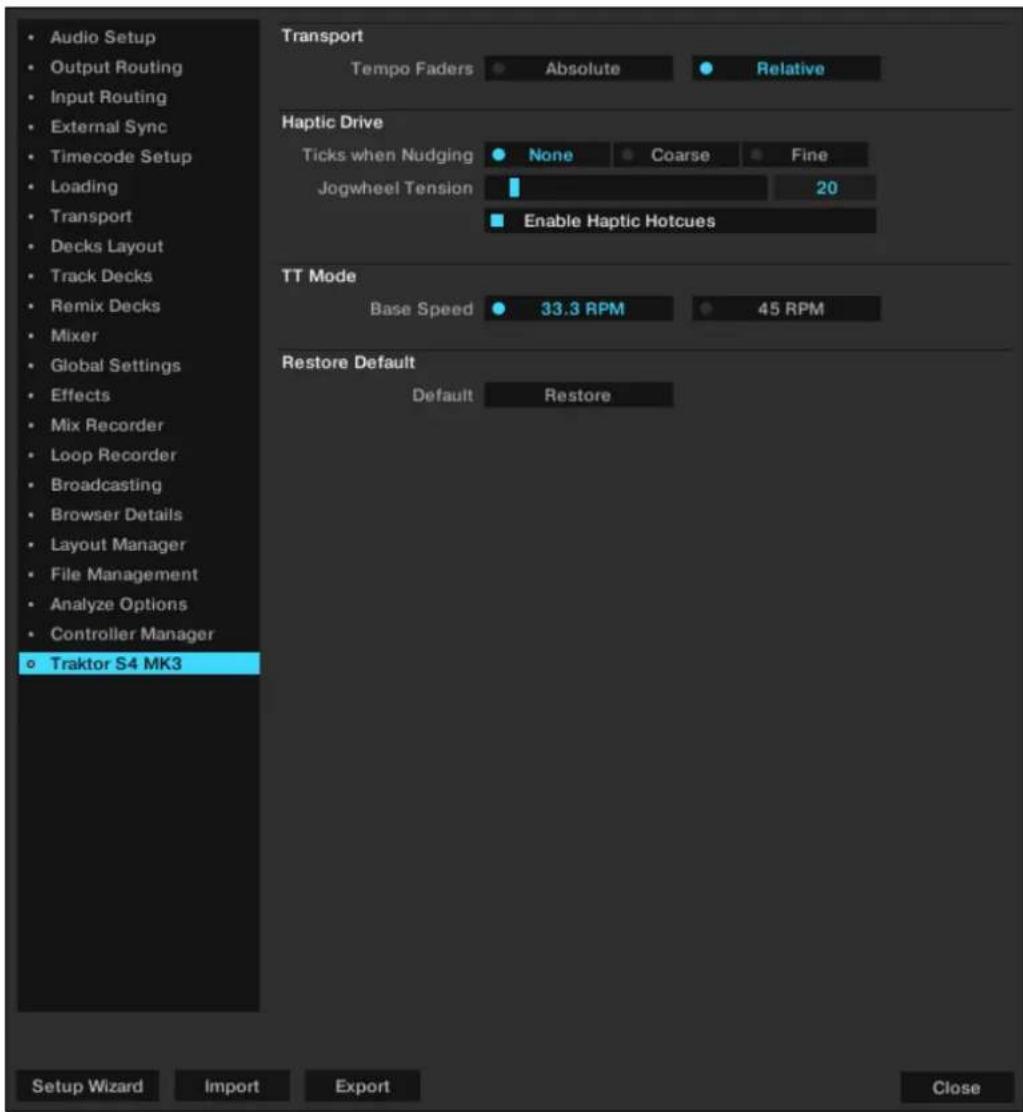 NATIVE INSTRUMENTS Traktor Kontrol S4 MK3 - Preferences - page TRAKTOR S4 MK3 - 1