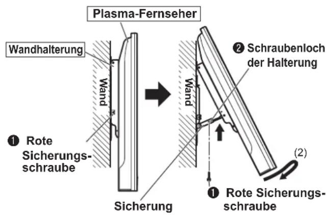 PANASONIC TYWK42PV4W - Abnehmen des Plasma-Fernsehers. - 2