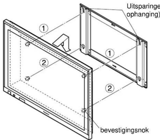 PANASONIC TYWK37PV3 - Monteer de display aan de muurbevestigingssteun. - 1