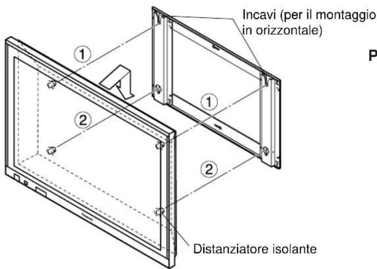 PANASONIC TYWK37PV3 - Installare lo schermo sulla staffa per sospensione a parete (vertical). - 1