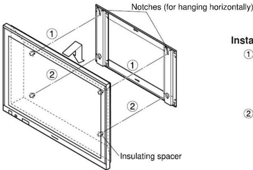 PANASONIC TYWK37PV3 - Install the display to the wall-hanging bracket. - 1