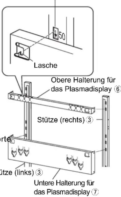 PANASONIC TYST58PF20 - Anbringen der Halterungen für das Plasmadisplay (oben/unten) - 1