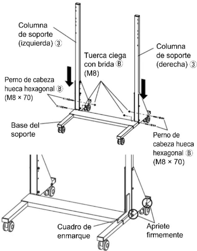 PANASONIC TYST58PF20 - Ajuste perpendicular y fijación de las columnas de soporte - 1