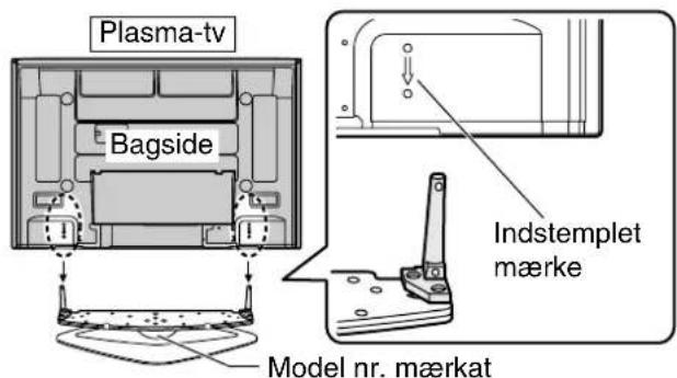 PANASONIC TYST42PX500 - Sæt de to staŋger ind i hullerne på tv'et. - 1