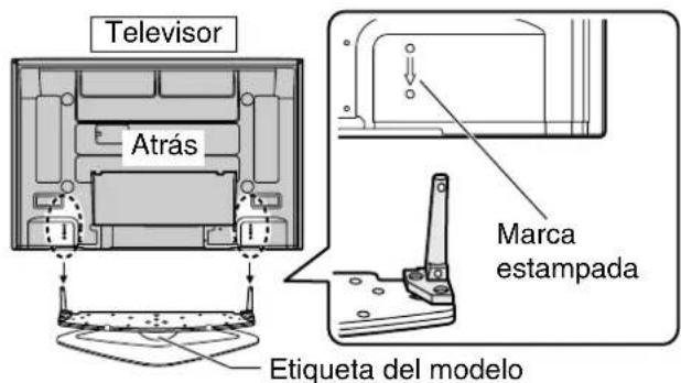 PANASONIC TYST42PX500 - Inserte los dos postes en los agujeros del televisor. - 1