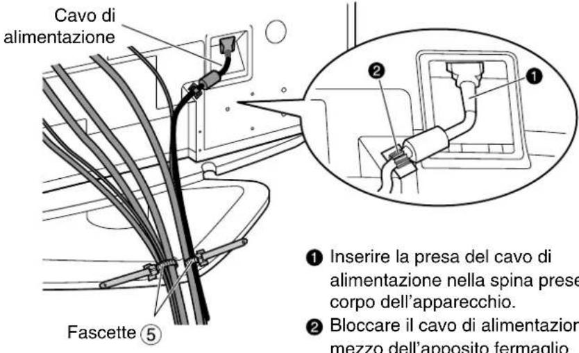 PANASONIC TYST42PX500 - Collegare i vari cavi e montare il fermaglio di bloccaggio del cavo di alimentazione a corrente di rete. - 1