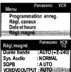 PANASONIC NVVHD1EE - Réglage de la luminosité de l'affichage du magnétoscope (au mode d'attente) - 1