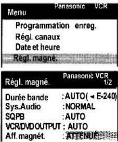 PANASONIC NVVHD1EE - Réglage de la Quasi Lecture SQPB (S-VHS Quasi Playback) - 1