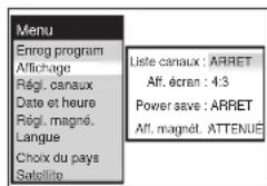 PANASONIC NVSJ412F - Réglages pour l'option "affichage" du menu principal - 1