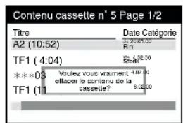 PANASONIC NVHS860F - Pour effacer les données de repertoire de cassettes d'une seule vidécassette - 2