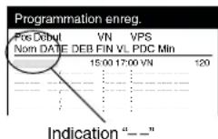 PANASONIC NVHS860F - Si “—” s'affiche sous “Pos/Nom” après que vous ayez saisi un numéro ShowView - 1