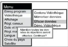 PANASONIC NVHS860F - Pour effacer toutes les données de repertoire de cassettes de la mémoire du magnétoscope - 1