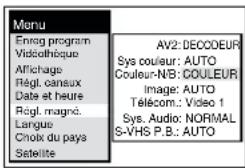 PANASONIC NVHS860F - Pour selectionner le système de couleur pendant la lecture ou l'enregistrement - 1