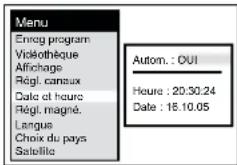 PANASONIC NVFJ712F - Pour activer la fonction de correction automatique de l'heure - 1