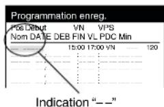 PANASONIC NVFJ712F - Si “—” s'affiche sous “Pos/Nom” après que vous ayez saisi un numéro ShowView - 1