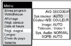 PANASONIC NVFJ712F - Pour sélectionner le système de télévision couleur utilisé durant la lecture ou l'enregistrement depuis une source extérieure - 1