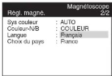 PANASONIC MVHS830F - Sélection de la langue ou du pays - 1