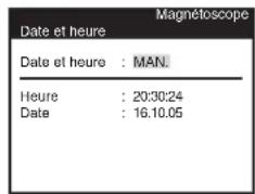 PANASONIC MVHS830F - Pour régler manuellement la date et l'heure - 1