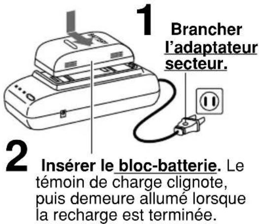 PANASONIC Palmcorder PVL552 - Recharge du bloc-batterie - 1