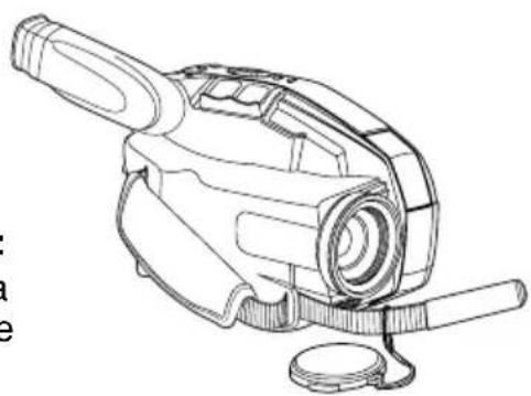 PANASONIC Palmcorder PVL552 - Fixation du cordon du capuchon de l'objectif : - 1