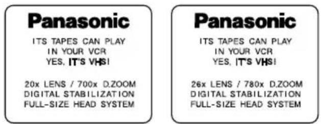PANASONIC Palmcorder PVL552 - Mode d'auto-démonstration - 1