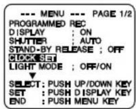 PANASONIC Palmcorder PVL552 - Appuyer sur MENU pour afficher le menu des réglages. - 1
