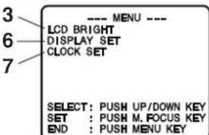 PANASONIC Palmcorder PVL354 - Ecran du mode MENU (en mode magnétoscope) - 1