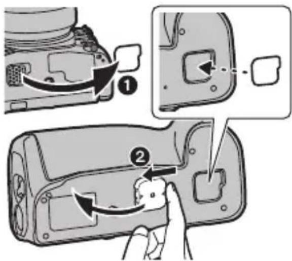 PANASONIC Lumix DMWBGG9 - Insert by aligning the attachment screw, electrical contacts, and camera attachment pins. - 1