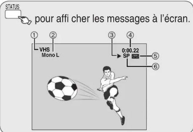 PANASONIC DMREZ48 - Messages à l'écran lors de la lecture de vidécassettes - 1