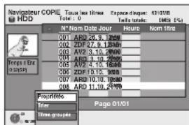 PANASONIC DMREX81 - Appuyez sur [▲, ▼] pour sélectionner le titre puis appuyez sur [OPTION]. - 1