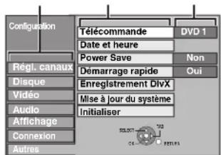 PANASONIC DMREX81 - Appuyez sur [▲, ▼] pour sélectionner "Configuration" puis appuyez sur [OK]. - 1