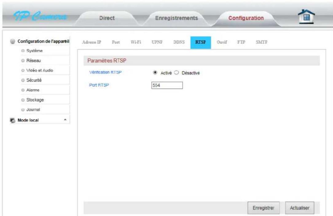 MCL IPCAMD624AWHD - Configuration de RTSP et onvif - 1