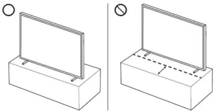 SAMSUNG The Frame UE65LS03NAUXXU - Vorsichtsmaßnahmen beim Aufstellen eines Fernsehgeräts mit Standfuß - 1