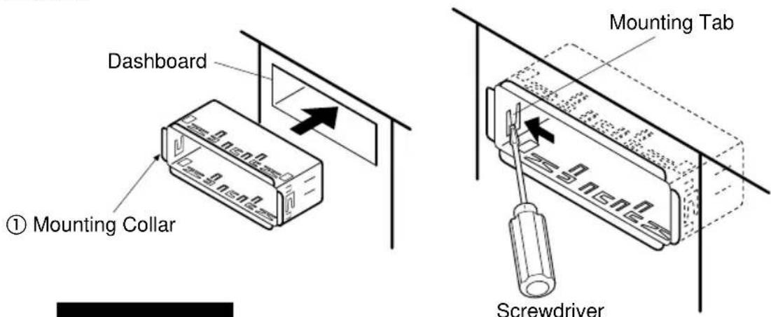 PANASONIC CQRG131U - Secure the Mounting Collar ①. - 1