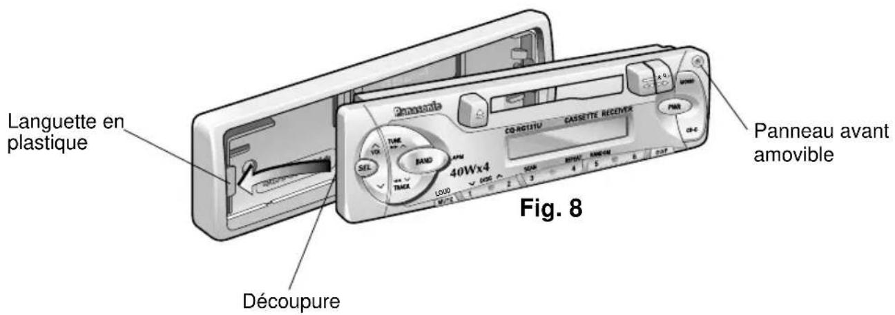 PANASONIC CQRG131U - Installation du panneau avant amovable - 2