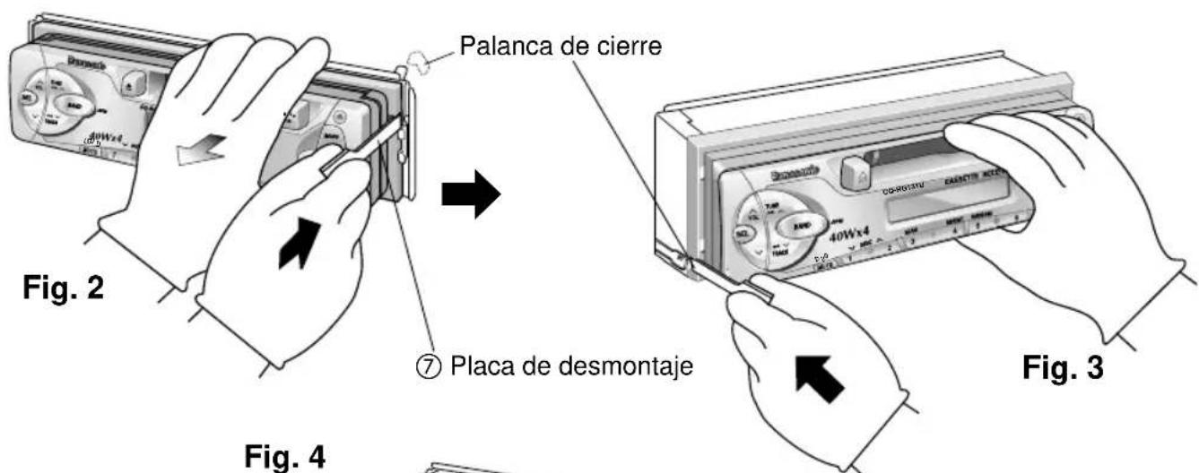 PANASONIC CQRG131U - Guía de instalación continuación Para guitar el aparato - 2