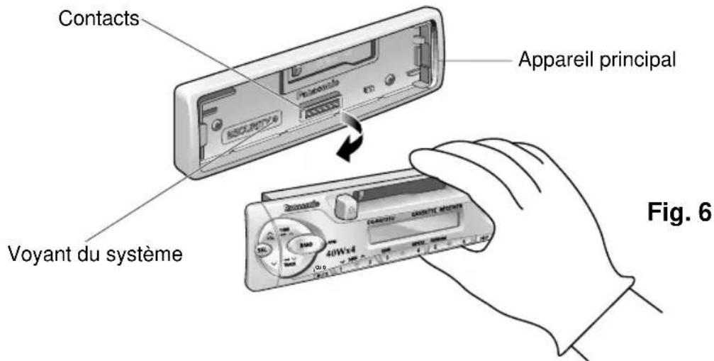 PANASONIC CQRG131U - Retrait du panneau avant amovible - 2