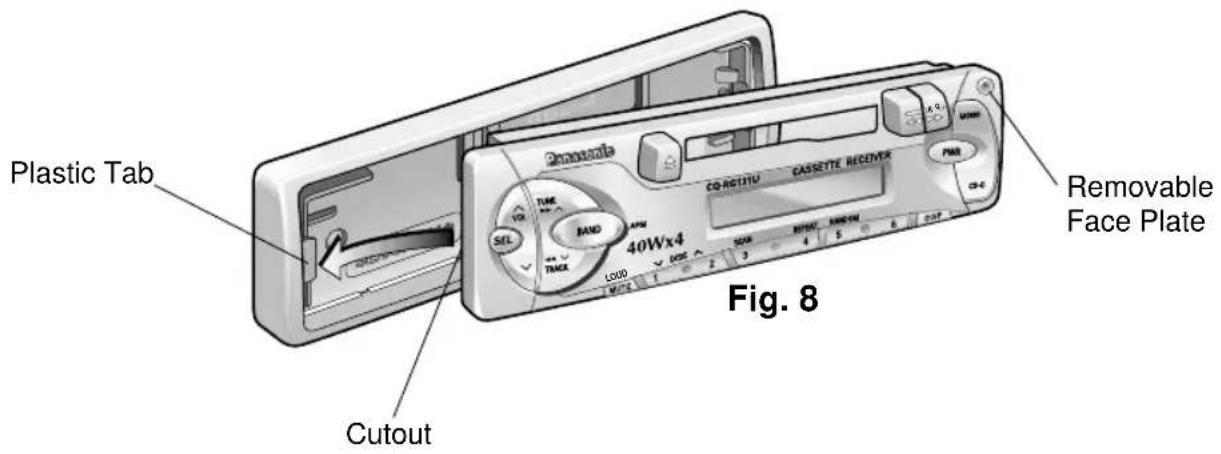 PANASONIC CQRG131U - To install the Removable Face Plate - 1