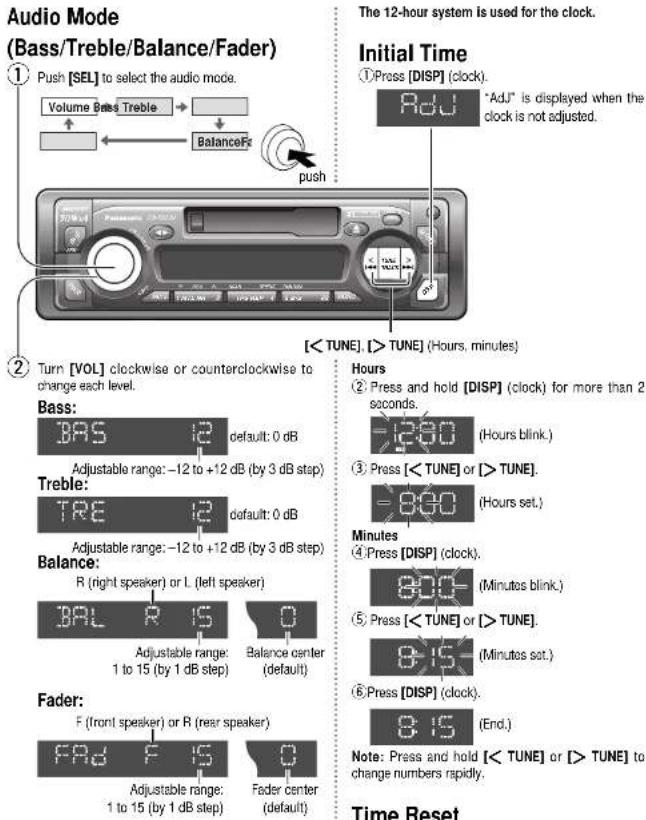 PANASONIC CQR253U - Clock Setting - 1