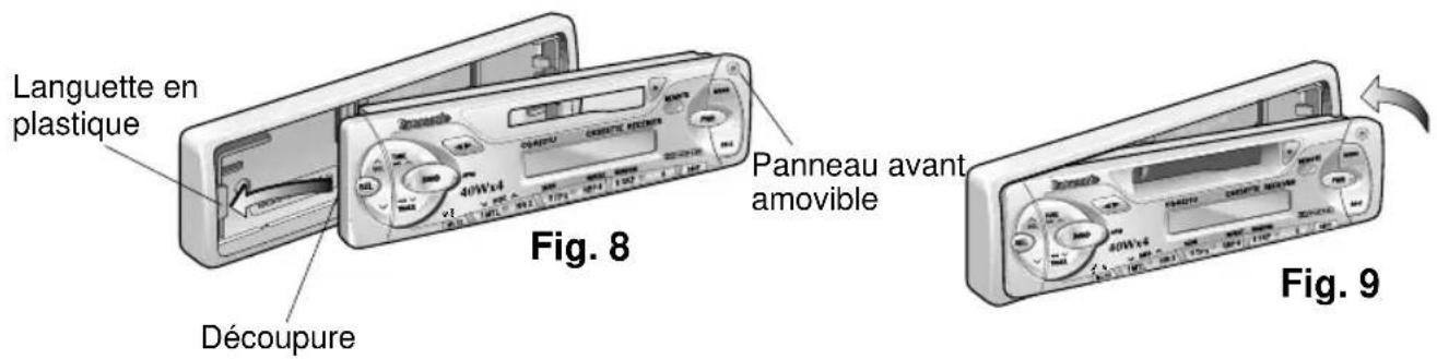 PANASONIC CQR221U - Installation du panneau avant amovable - 1