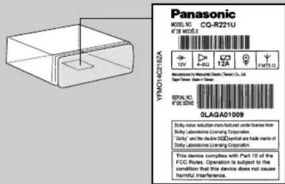 PANASONIC CQR221U - WARNING: - 1