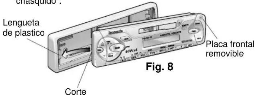PANASONIC CQR221U - Cómo Instalar la Placa Frontal Removable - 1