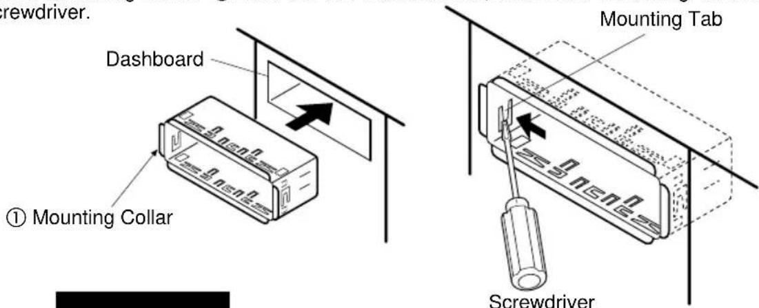 PANASONIC CQR221U - Secure the Mounting Collar ①. - 1