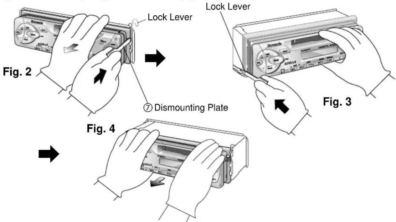 PANASONIC CQR221U - Installation Guide continued To Remove the Unit - 2