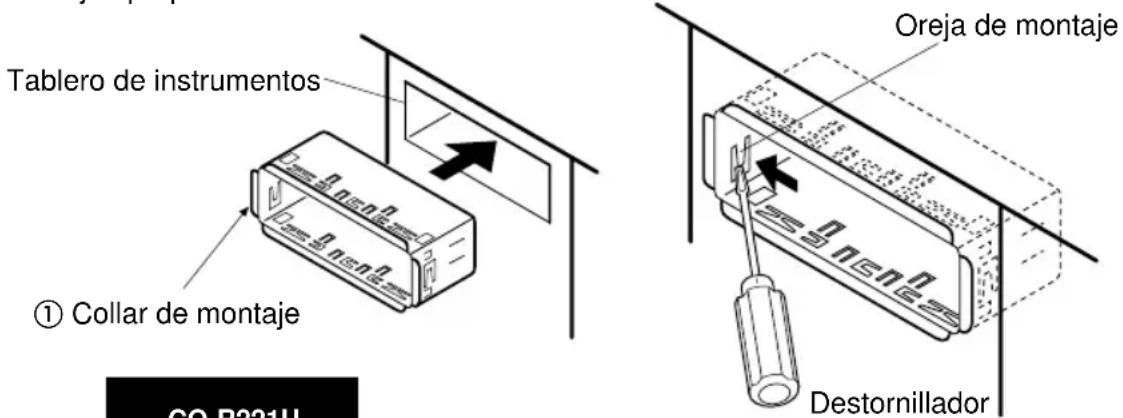 PANASONIC CQR221U - Asga el collar de montaje ①. - 1