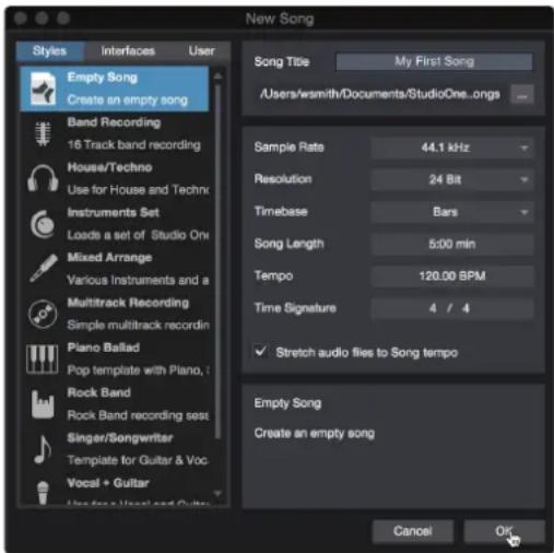 PRESONUS Studio 1810c - Création d'un nouveau morceau - 2