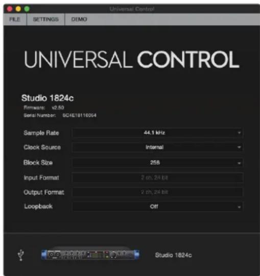 PRESONUS Studio 1810c - Fenêtre de lancement d'UC Surface - 2